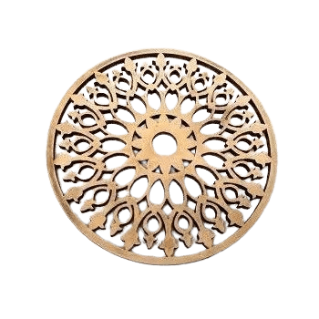 MDF COASTER ROUND SHAPE FLOWER (NATURAL)